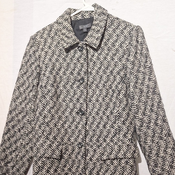 Vintage Classiques Entier Wool Herringbone Trench Coat, Sz 10, NWOT - Picture 4 of 16